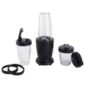 Mainstays 10-Piece Blender Set, Black, 300W, with 3 Jars (10oz, 16oz, 18oz), 2 Drinking Lids, Stainless Steel Blade