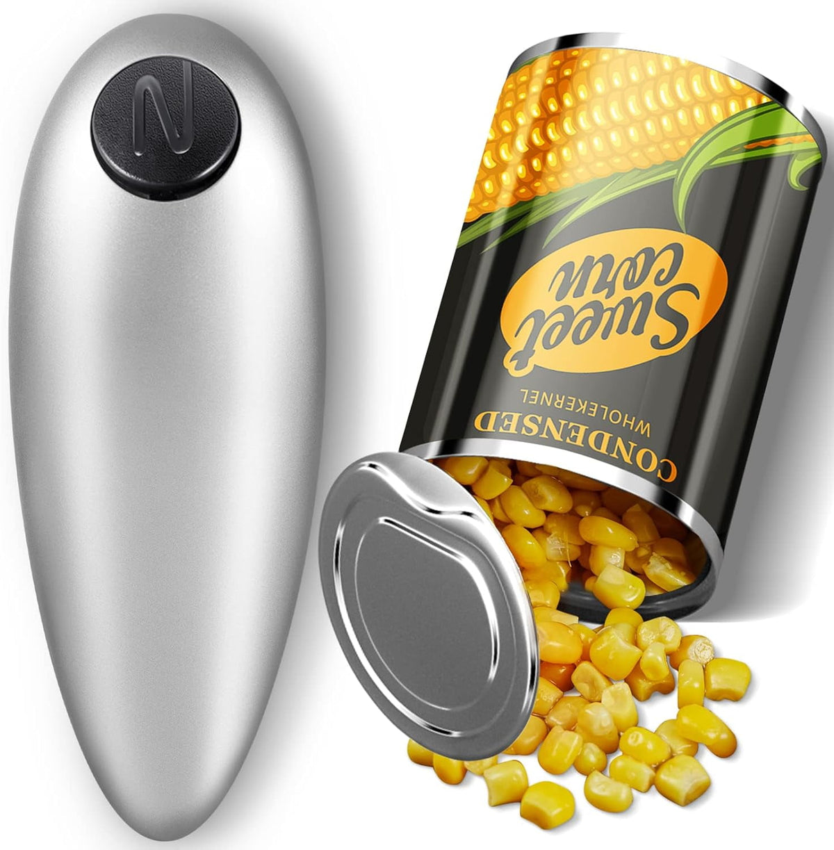 Mixfeer Electric Can Opener, One Touch Automatic Can Openers, Fit Different Can Sizes and Shape with No Sharp Edges, Best Kitchen Gadgets for Seniors, Arthritis, and Chef