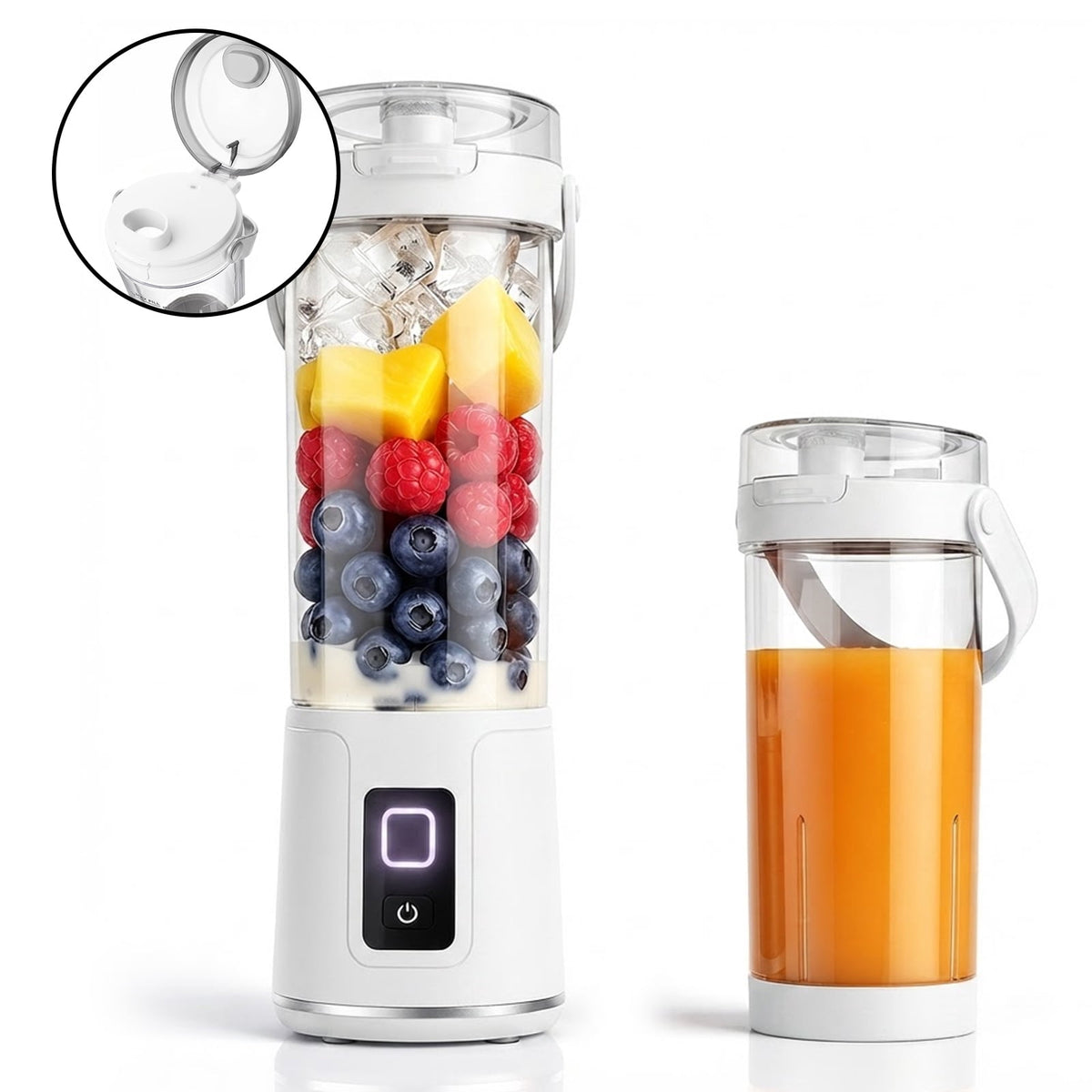 NUBILY Blast Portable Blender, Cordless, 20oz. Vessel, Personal Blender-for Shakes & Smoothies, BPA Free, Leakproof-Lid & Sip Spout, USB-C Rechargeable, Dishwasher Safe Parts, Grey