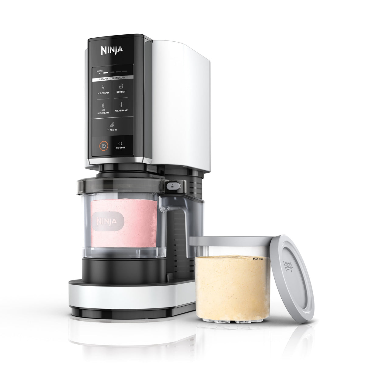 Ninja CREAMi Ice Cream Maker, for Mix-ins, Milkshakes, Sorbet, 5 One-Touch Programs, (2) 16 Oz Pint Containers & Lids, NC300WH White