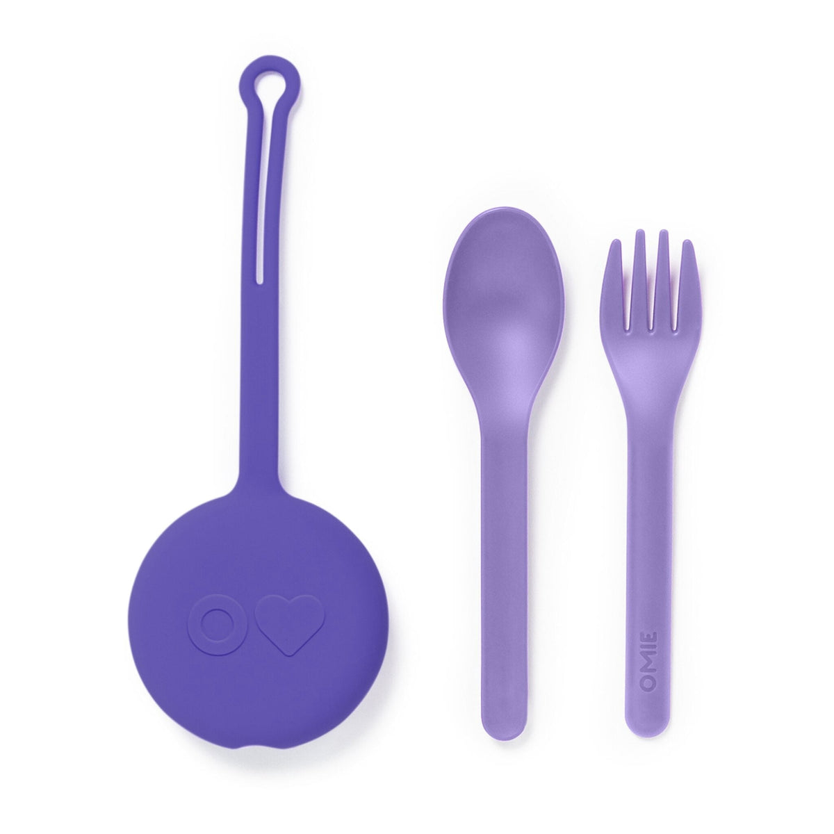 OmieBox OmiePod Kids Utensils Set with Case - 2 Piece Plastic, Reusable Fork and Spoon Silverware with Pod for Kids, Travel, Lunch Boxes - Bubble Pink by OmieLife