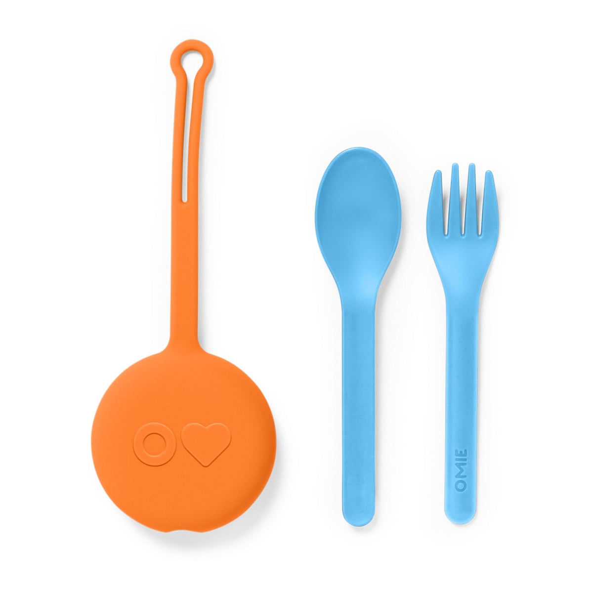 OmieBox OmiePod Kids Utensils Set with Case - 2 Piece Plastic, Reusable Fork and Spoon Silverware with Pod for Kids, Travel, Lunch Boxes - Bubble Pink by OmieLife