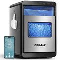 POKAIR Smart Nugget Ice Maker Countertop, Wi-Fi App Controlled Portable Ice Maker 44lbs/Day, Soft Chewable Pebble Ice in 9 Minutes, Self-Cleaning, Stainless Steel Ice Machine for Home & RVs