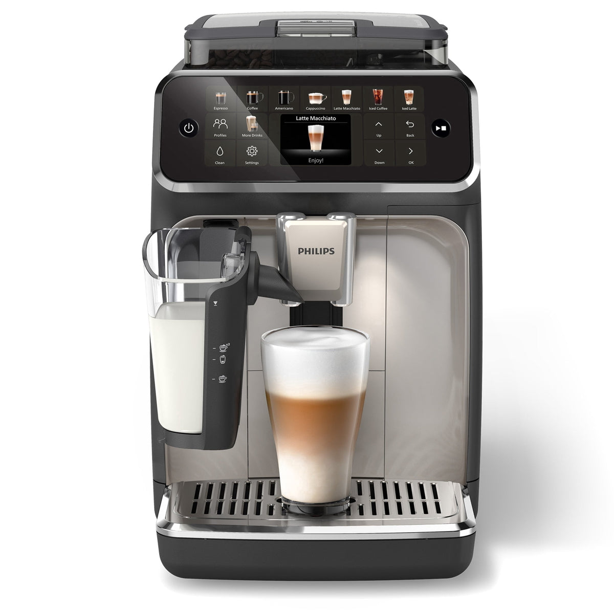 Philips 5500 Fully Automatic Espresso Machine with LatteGo Milk Frother, Grey Chrome