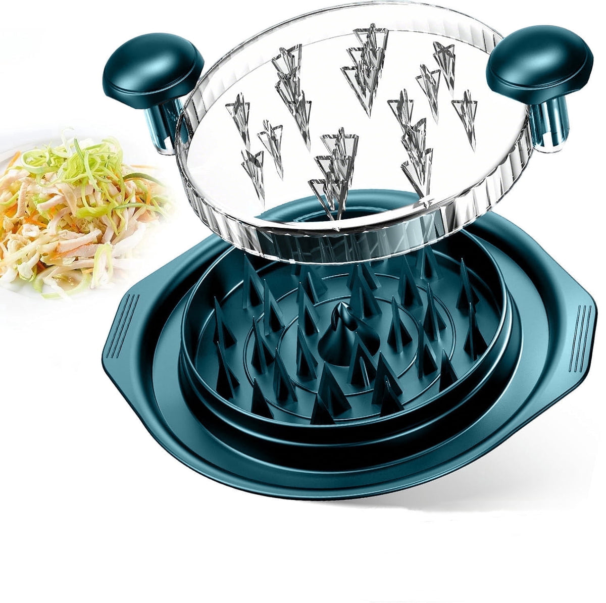 Chicken Shredder, Professional Chicken Breast Shredder Tool Twist with Transparent Lid for Chicken , Ergonomic Handle, Visible Meat Shredder, Non-Slip Design, BPA Free,Heat Resistant,Black