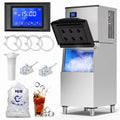RIOXC Commercial Ice Maker Machine 650LBS/24H with 350LBS Bin, Split Clear Nugget Ice Makers, Fast Ice Maker Ice-Ready in 8-15mins for Restaurant Bar Hotel