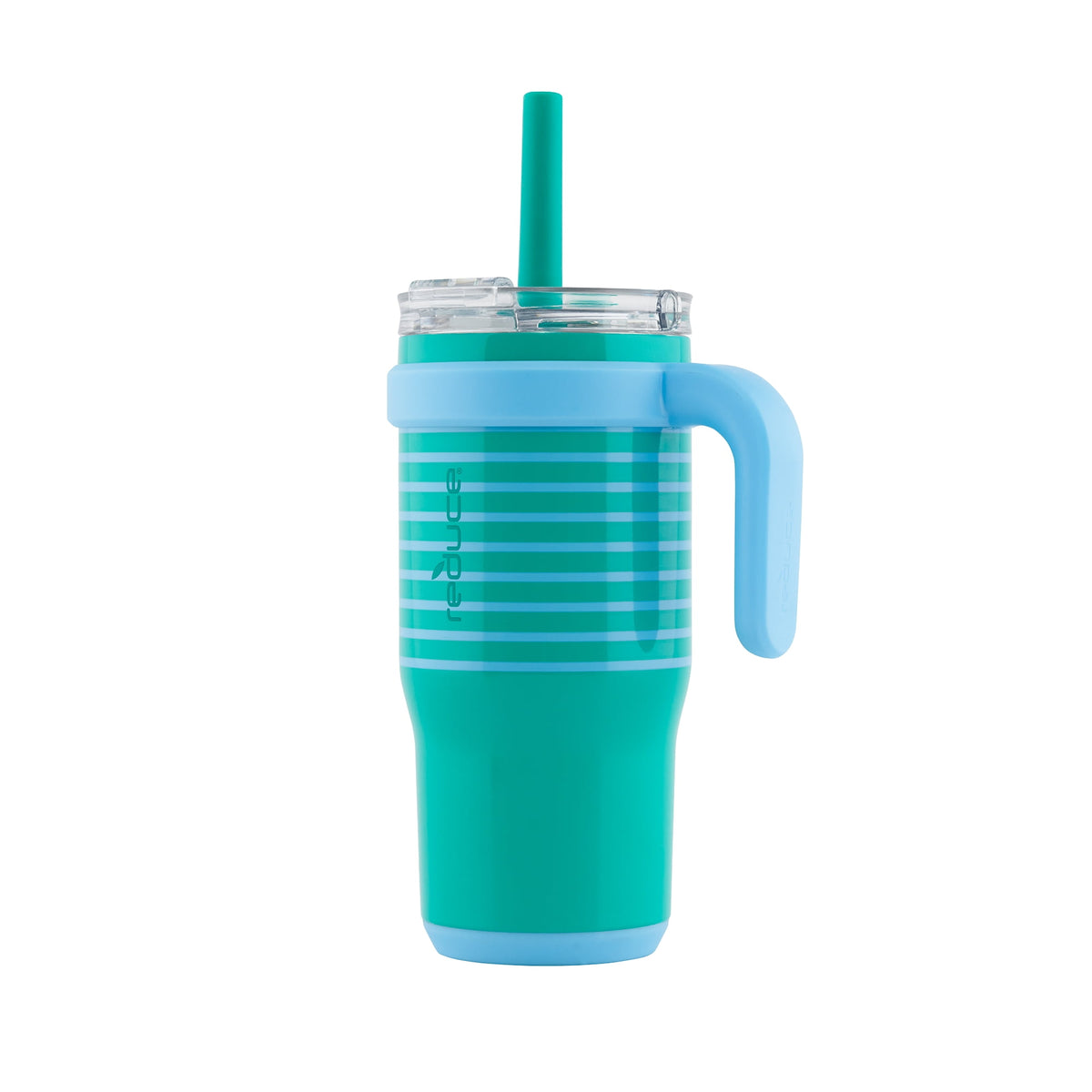 Reduce Coldee Kids Insulated Tumbler with Straw, 18oz Stainless Steel Spill-Proof Cup with Handle, Smiles