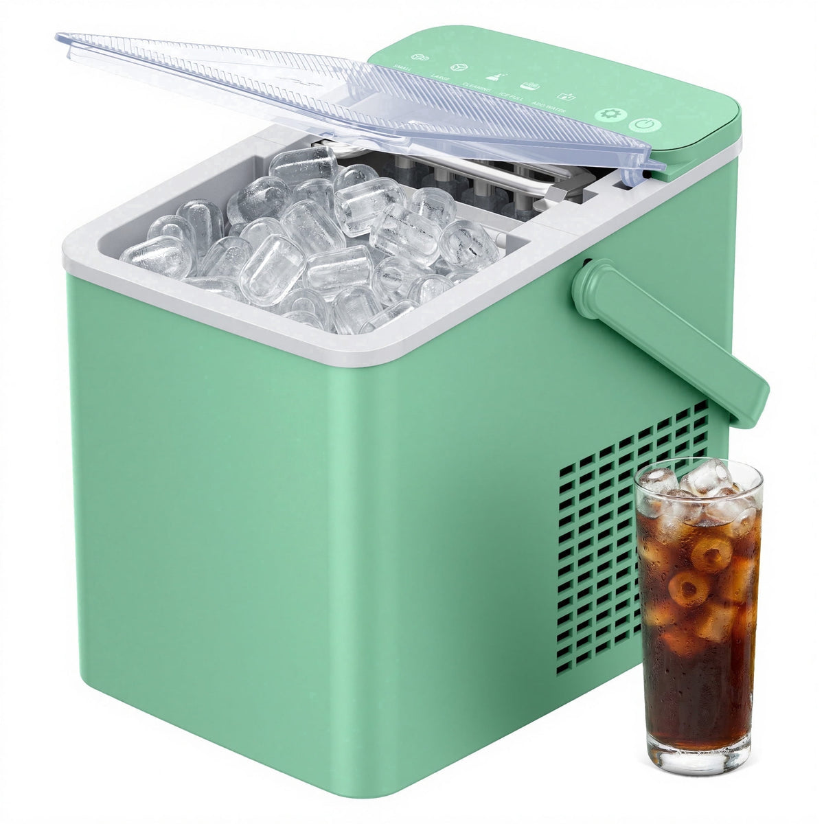 SIMZLIFE Portable Countertop Ice Maker, 26 Lbs/Day, 9 Bullet Ice Cubes in 6 Minutes, 2 Ice Sizes, Self-Cleaning Ice Machine, Black