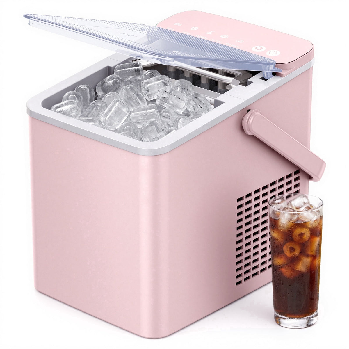 SIMZLIFE Portable Countertop Ice Maker, 26 Lbs/Day, 9 Bullet Ice Cubes in 6 Minutes, 2 Ice Sizes, Self-Cleaning Ice Machine, Black
