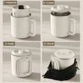 SpaceMuse Portable Collapsible Electric Water Kettle 27.1oz, 304 Stainless Steel Electric Kettle with Dual Heat Settings, Tea Brewer Milk Frother Coffee Maker with for Travel Camping Office&Home Use