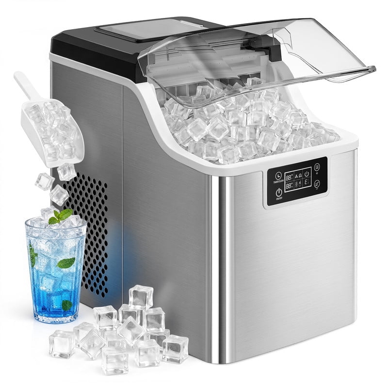 SIMZLIFE Ice Ball Maker Countertop, 2.4" Large Sphere Ice, 48 Balls/24H, Self-Cleaning for Whisky & Home Bar, Black