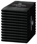 Softopia Cotton Black Waffle Kitchen Dish Towels 100% Cotton, Soft, Absorbent, Quick Drying, Multipurpose Use, Bar & Tea Towels, 16x26 Inches, Durable, Machine Washable, Reusable, Set of 12