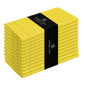 Softopia Cotton Hemstitch Table Fabric Cloth Napkins 18"x18", Set of 12, Lemon Yellow