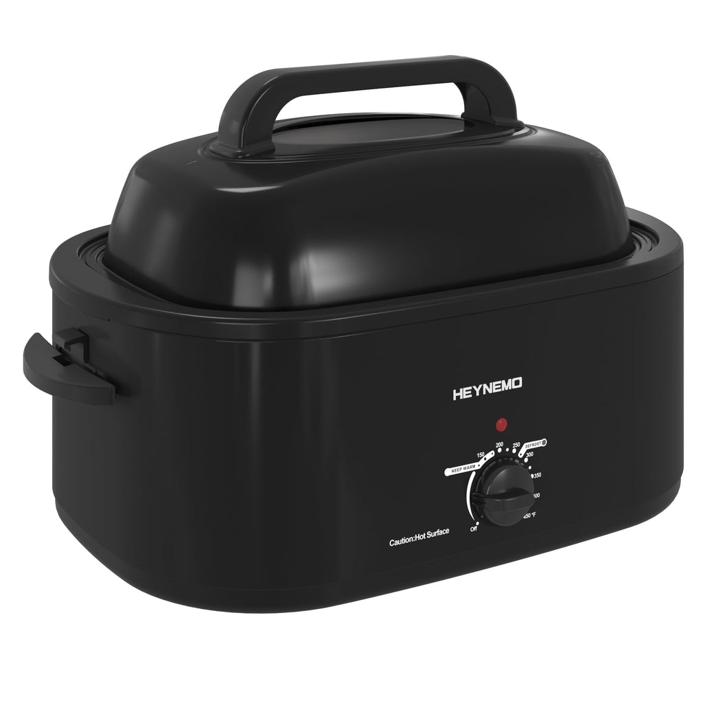 Superjoe 26QT Electric Roaster Oven, Stainless Steel, Self-Basting Lid Removable Insert Pot, Black
