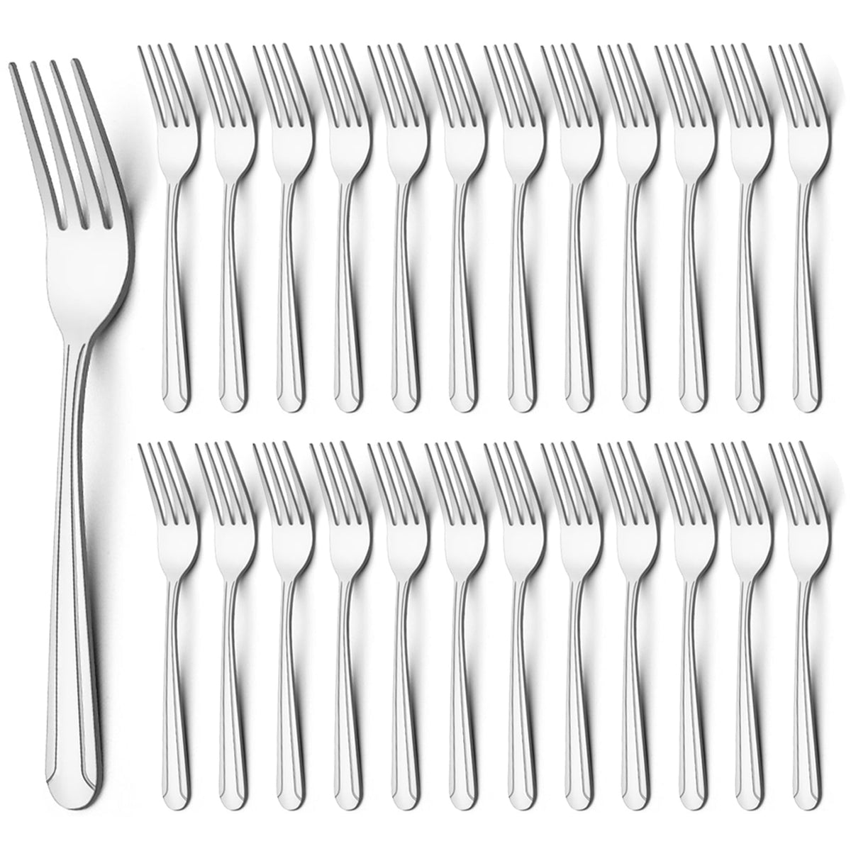 24-Pieces Spoon Fork Silverware Set, TAIMASI Food-Grade Tableware Set for 12, Stainless Steel , Mirror-Polished Dining Flatware Set for Home Restaurant