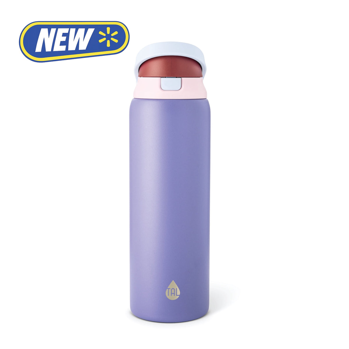 TAL 32oz Stainless Steel 2-in-1 Water Bottle with Straw and Chug Lid, Black