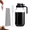 TINANA Cold Brew Coffee Maker, 64OZ Wide Mouth Mason Jar Pitcher with Stainless Steel Filter, Pour Spout for Iced Brew Coffee & Tea Lemonade