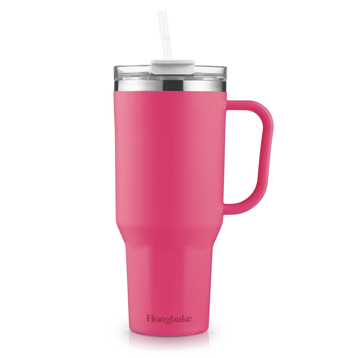HONGBAKE 40 oz Tumbler with Handle and Straw Lid, Insulated Stainless Steel Tumbler, Travel Mug Fits Cup Holder, Dusty Lavender
