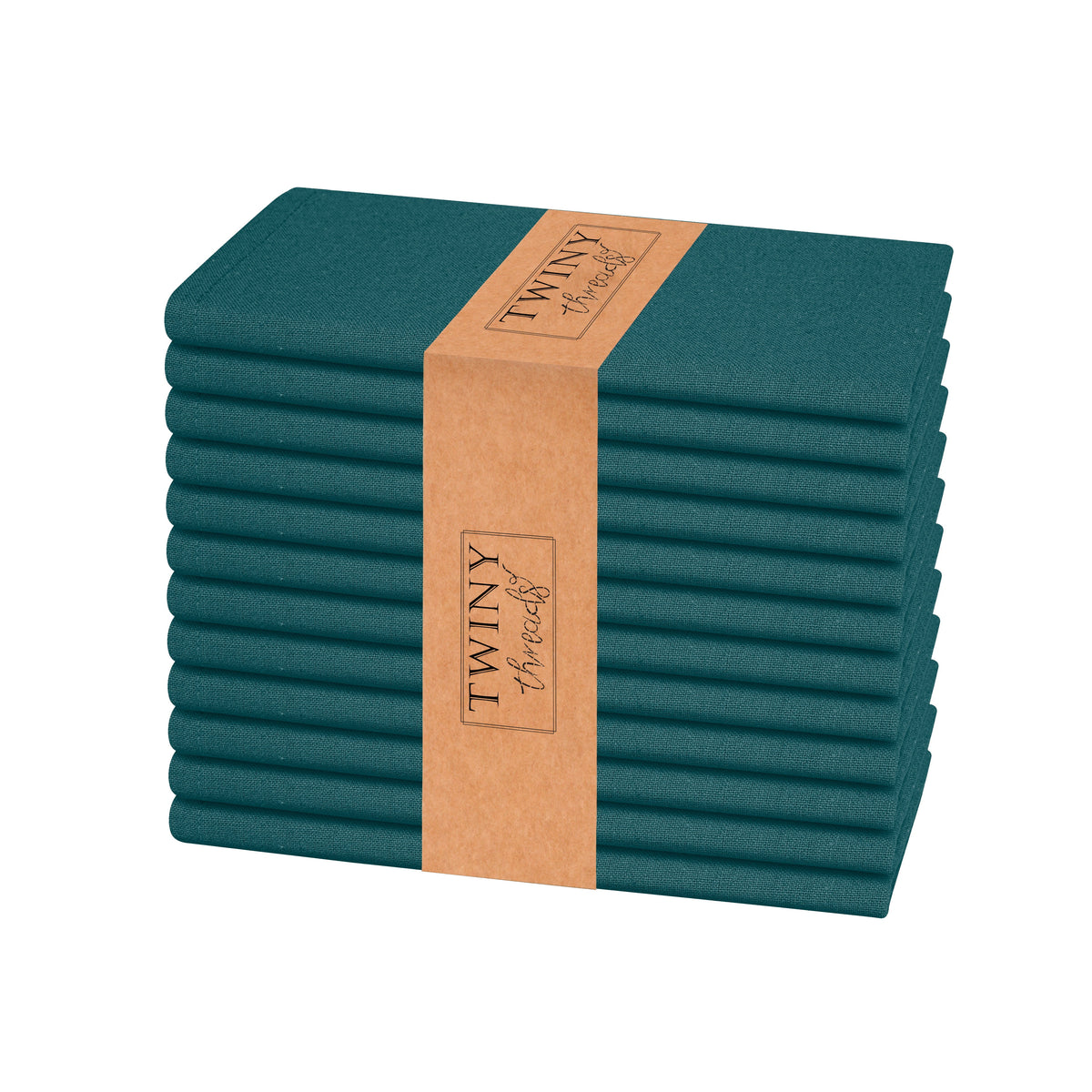 Twiny Threads Set of 4 Solid Reusable Cloth Dinner Napkins - Sandal Yellow