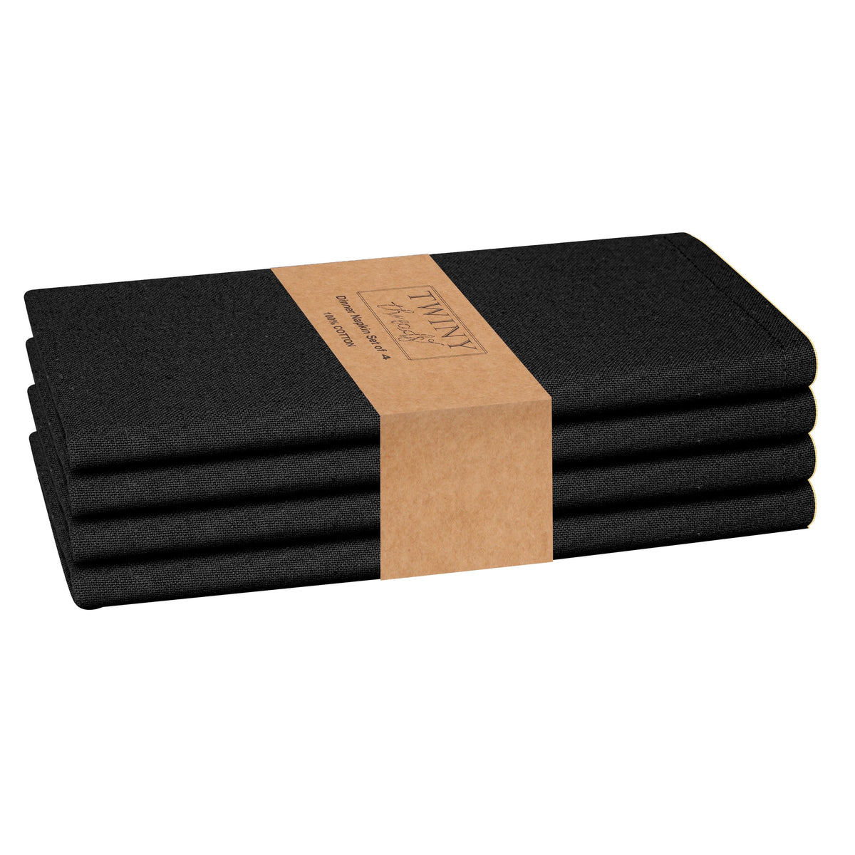 Twiny Threads Set of 4 Solid Reusable Cloth Dinner Napkins - Sandal Yellow