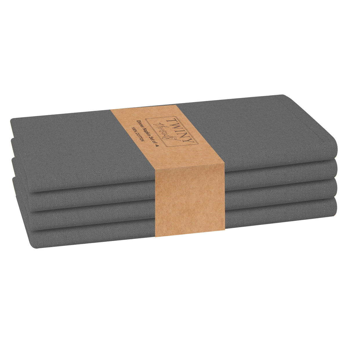 Twiny Threads Set of 4 Solid Reusable Cloth Dinner Napkins - Sandal Yellow