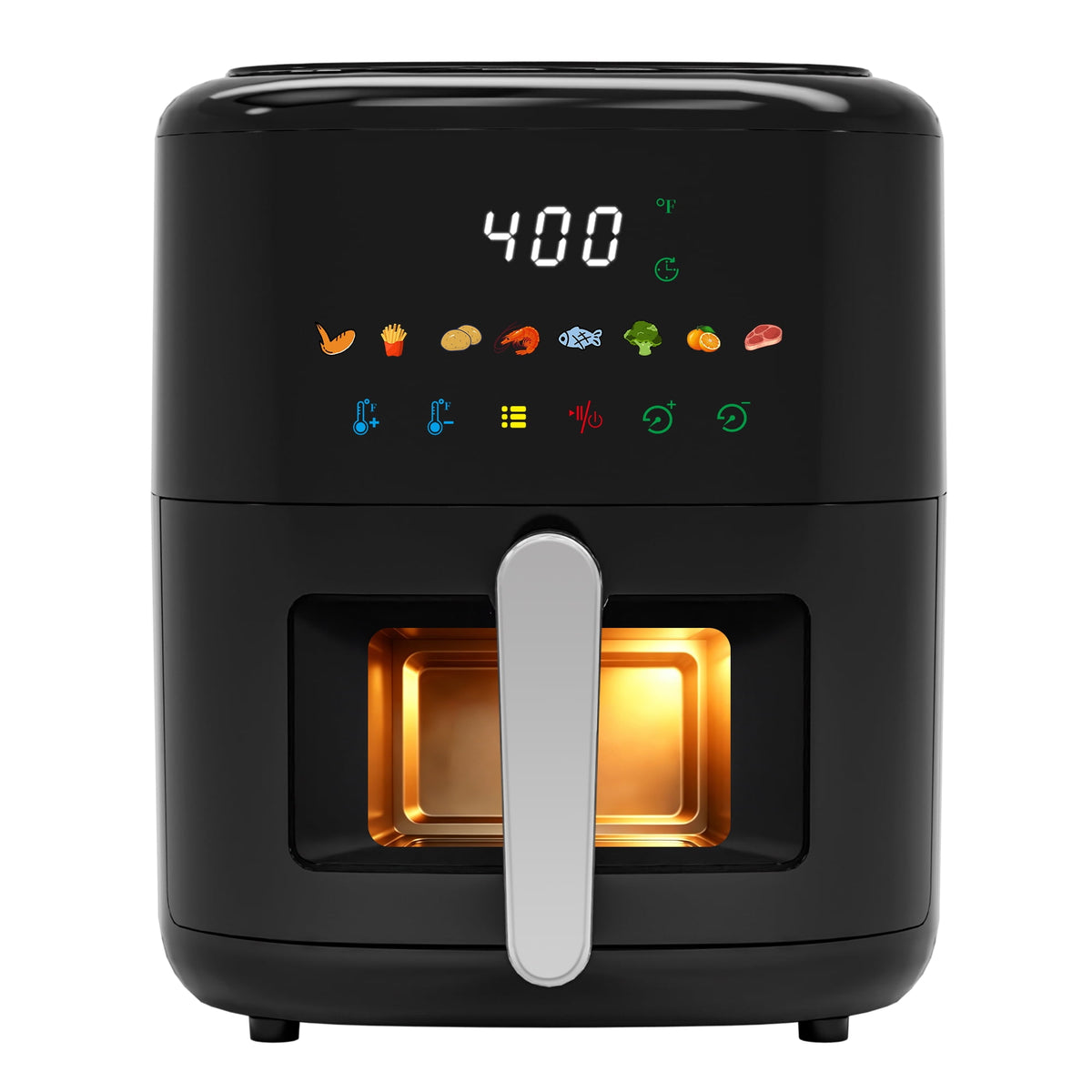 Vaparinckl 5QT Air Fryer, 8-in-1 Electric Hot Oven with Digital Touch Control, Visible Window, Nonstick & Dishwasher Safe Basket, Black