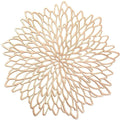 Vinyl Placemats Non-Slip Washable Heat Resistant Round PVC Table Mats for Morden Kitchen Dining Table Wedding,Gold