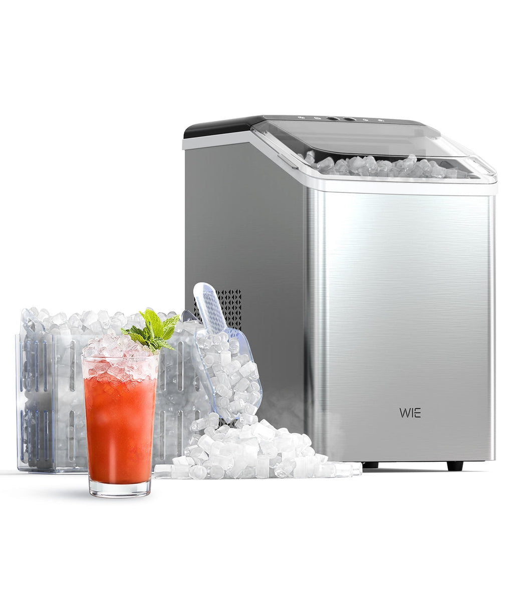 WIE 40lbs/Day Countertop Sonic-Style Chewable Nugget Ice Maker Silver