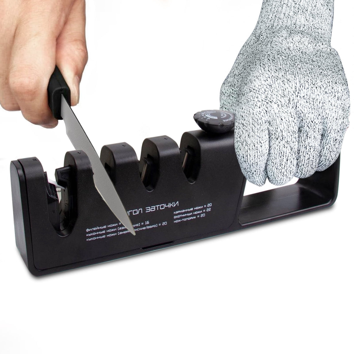 AGCAN 2 Pack Knife Sharpener, 4-Stage Kitchen Knife Sharpeners with Non-slip Base, Knife Sharpening System for Kitchen Knives, Scissors