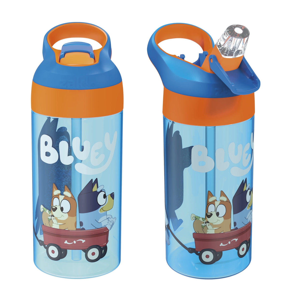 Zak Designs 17.5oz Sonic the Hedgehog Kids Water Bottle with Spout Cover and Built-in Carrying Loop, Made of Durable Plastic, Leak-Proof Design for Travel (17.5 oz, Pack of 2)