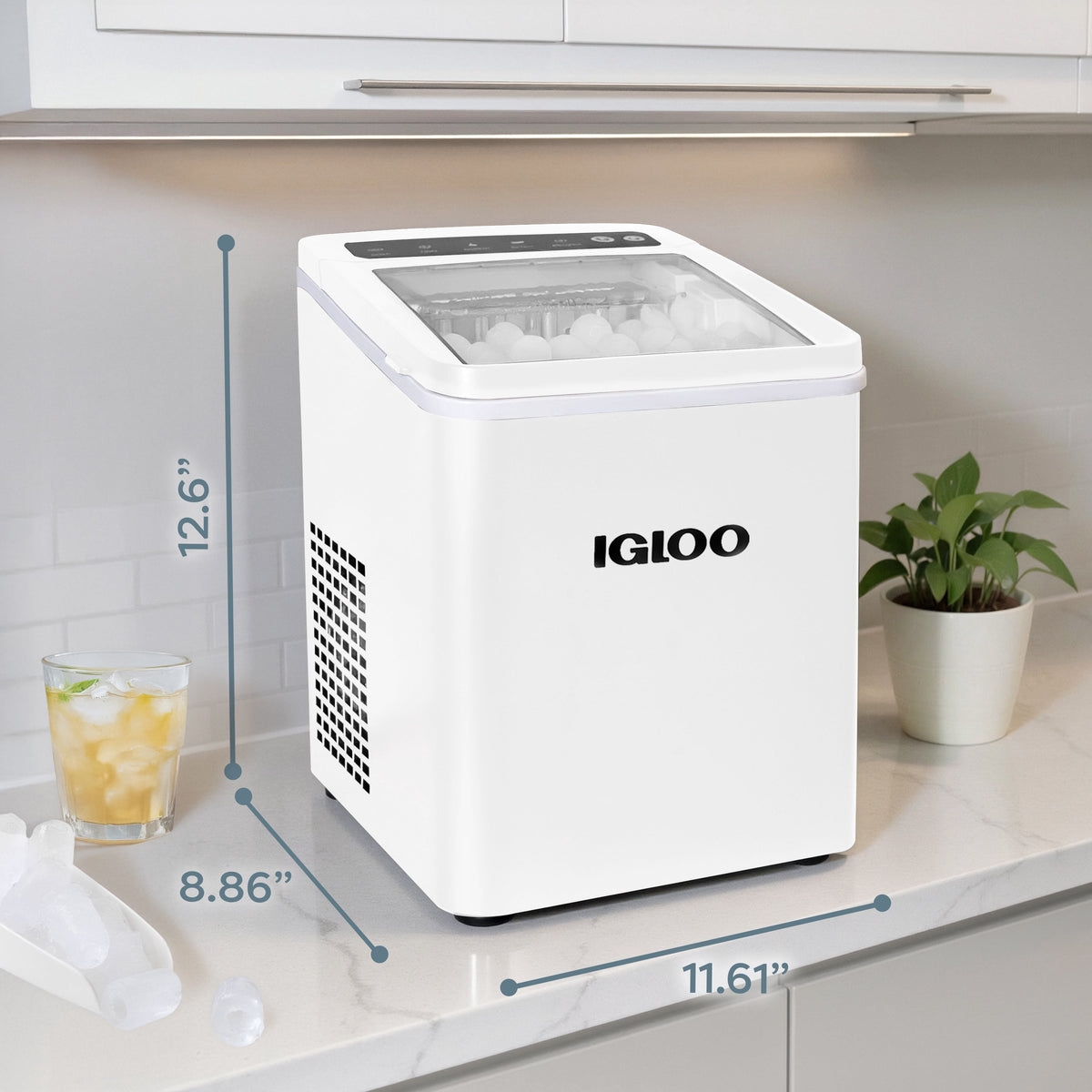 Igloo 26 lb. Automatic Portable Countertop Ice Maker Machine, White