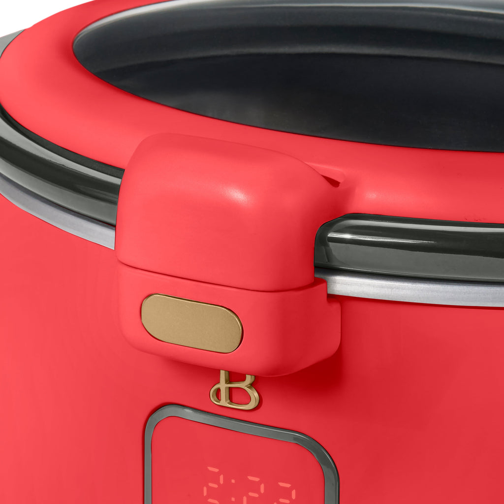 Beautiful 4 Qt Digital Slow Cooker with Hinged Locking Lid, Thyme Green by Drew Barrymore