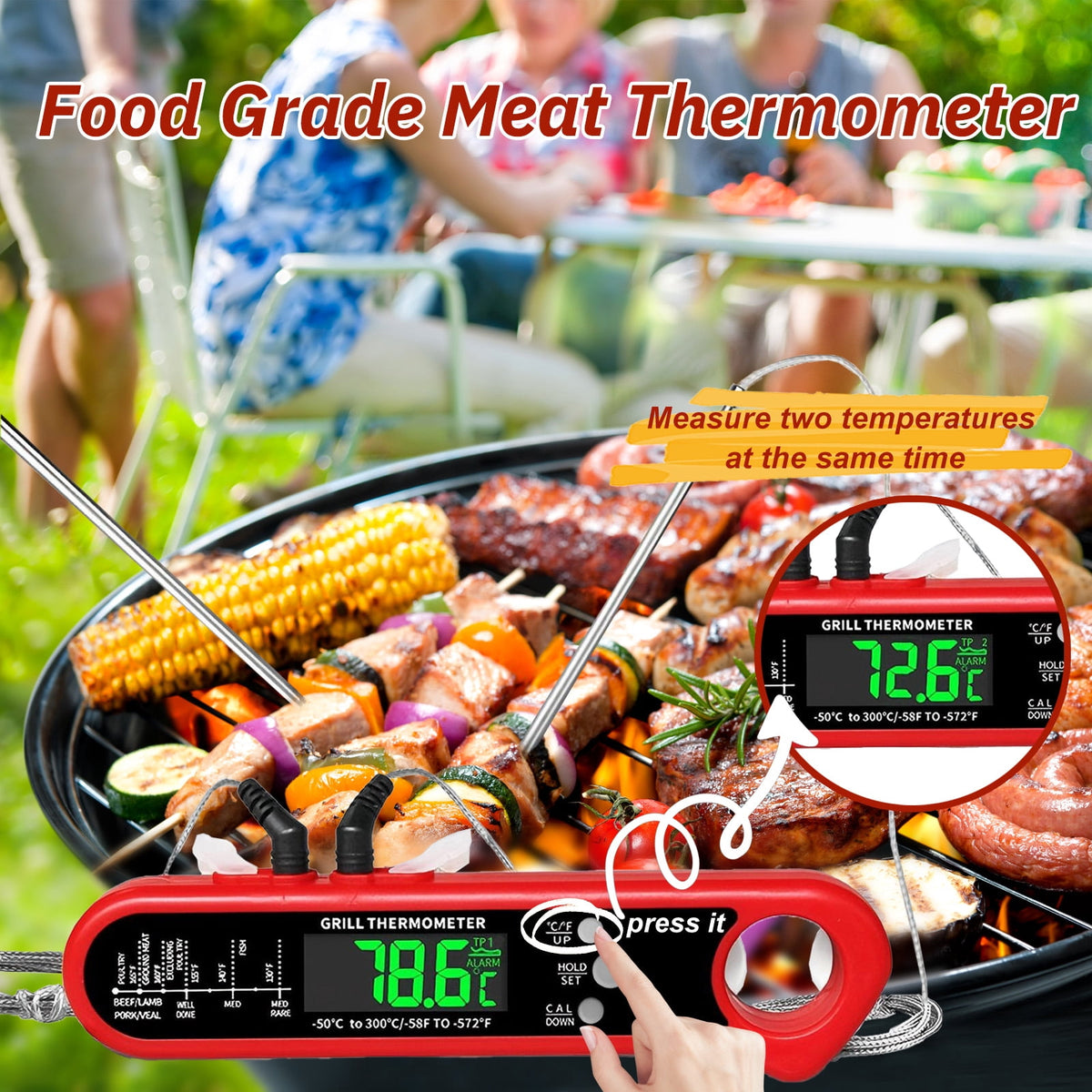 AGCAN Digital Meat Thermometer Instant Read Food Thermometers for BBQ Grilling Cooking