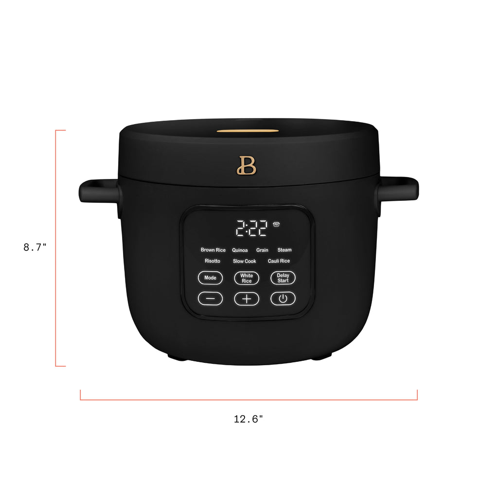 Beautiful 14-Cup Cooked, 6-Cups Uncooked Electric Rice and Grain Cooker, EverGood Ceramic Nonstick Coating, Thyme Green by Drew Barrymore
