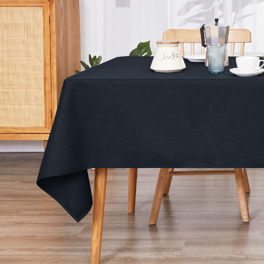 Deconovo Square Tablecloth with Waterproof Finish, Easy-Clean Polyester Table Cover, 54 x 54 Inch, Dark Gray