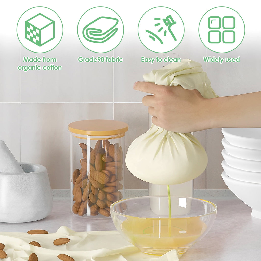 Jetcloudlive 12Pcs Cheese Cloths Natural Unbleached Cotton Cheesecloth 20 inch Square Cheese Cloths Reusable Organic Cheesecloth Cotton Cloth Strainer for Coffee Brewing Juicing Straining Making