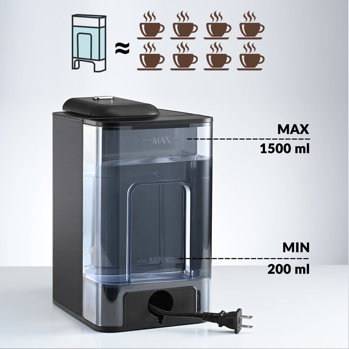 Mecity Coffee Maker 3 in 1 Single Serve Coffee Machine, Compatible with K cup Capsules, Instant Coffee Pot, Tea maker, 6,8,10 Oz Cup, Removable 50 Oz Water Reservoir, 120V 1150W, Black
