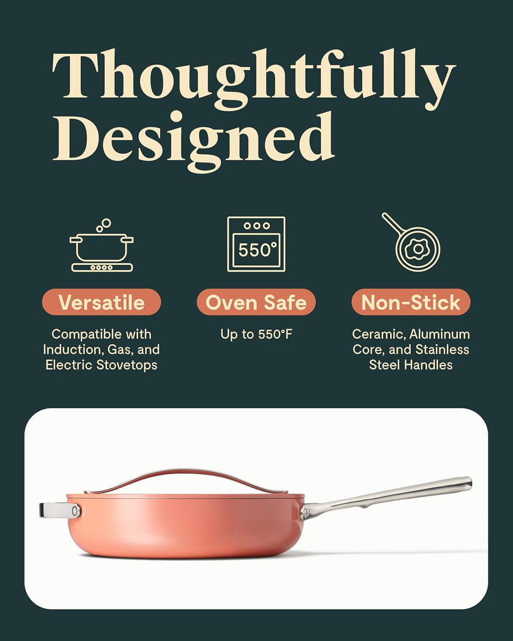 Caraway Ceramic Non-Stick Sauté Pan, 4.5 qt