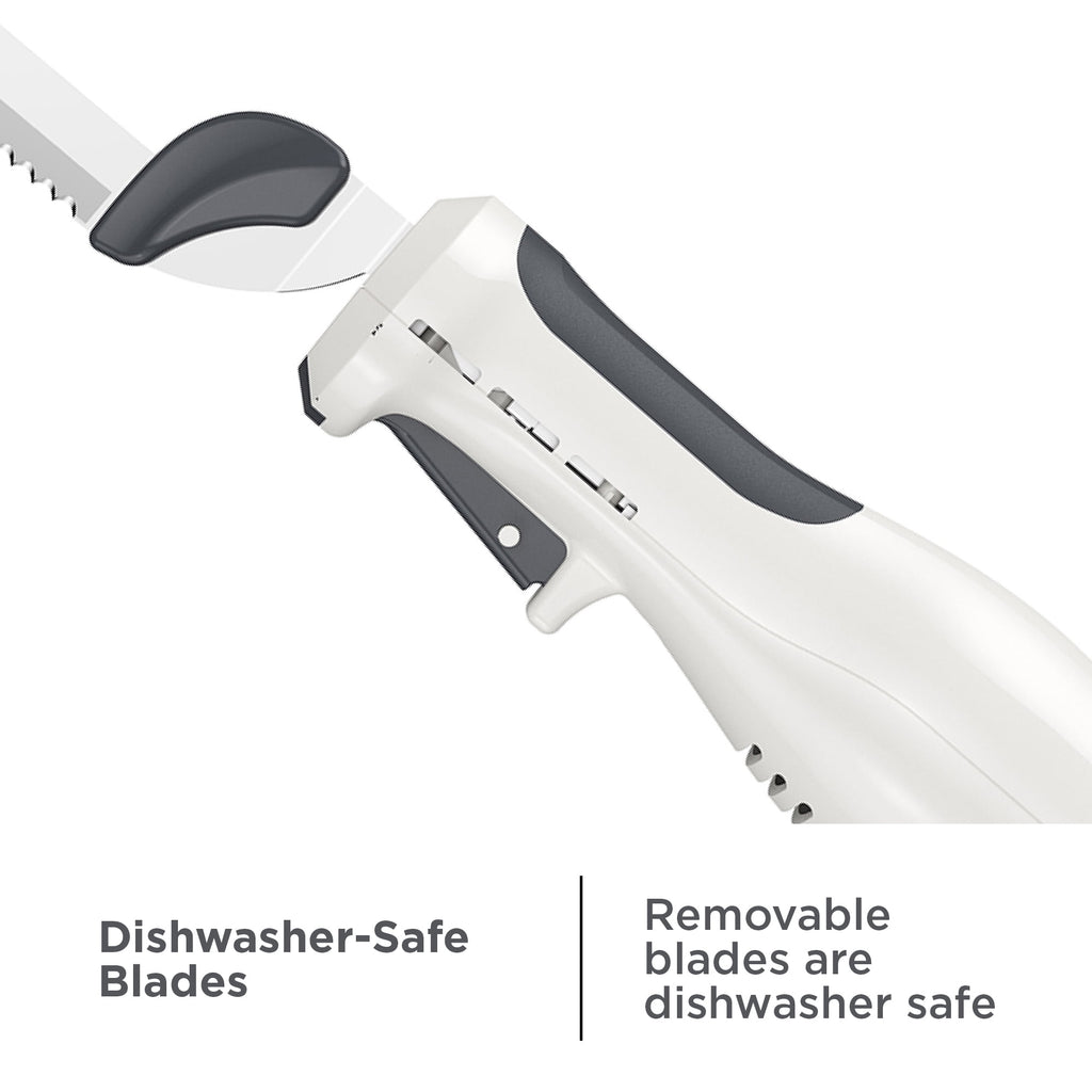 BLACK+DECKER 9-Inch Electric Carving Knife, Stainless Steel, White