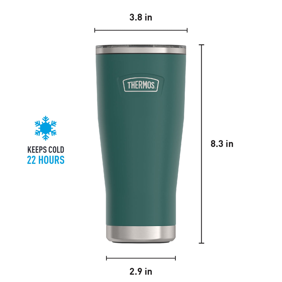 Thermos Stainless Steel Tumbler, w/ Slide Lock Lid, Graphite, 24 oz