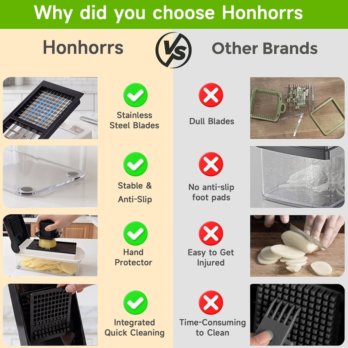 Honhorrs Vegetable Chopper Mandoline Slicer with Container, Food Veggie Chopper, Cheese Grater, Onion Vegetable Cutter for Kitchen Gadgets & Gifts, Home Essentials (9-in-1, Black)