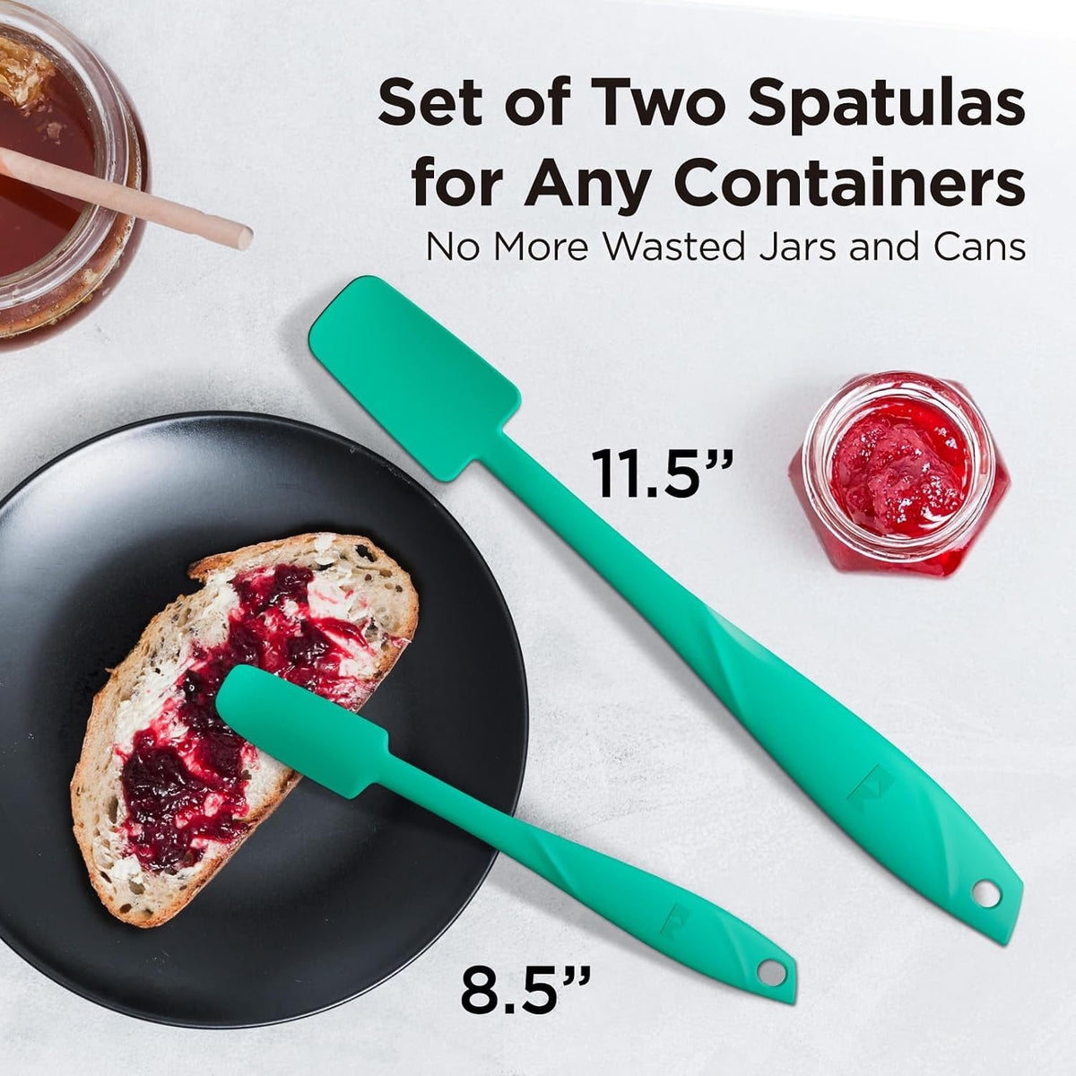 Kitchen Mama WaltzGrip Platinum Silicone Jar and Can Spatula Utensil Set (Red)