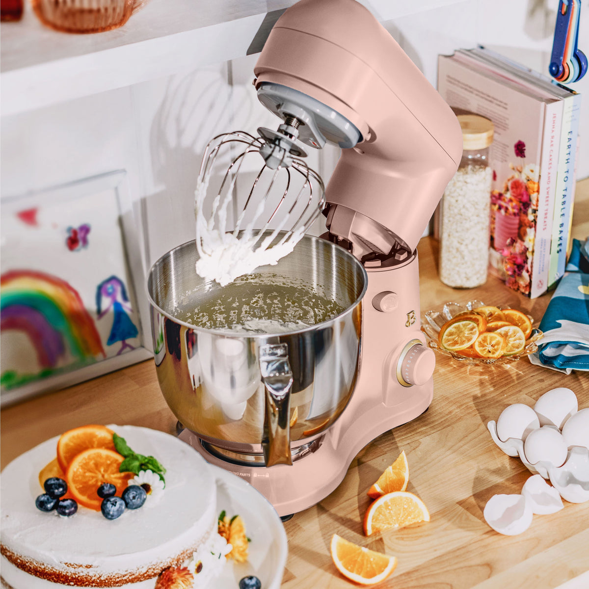 Beautiful 5.3 Qt Stand Mixer, Lightweight & Powerful with Tilt-Head, Chocolate by Drew Barrymore