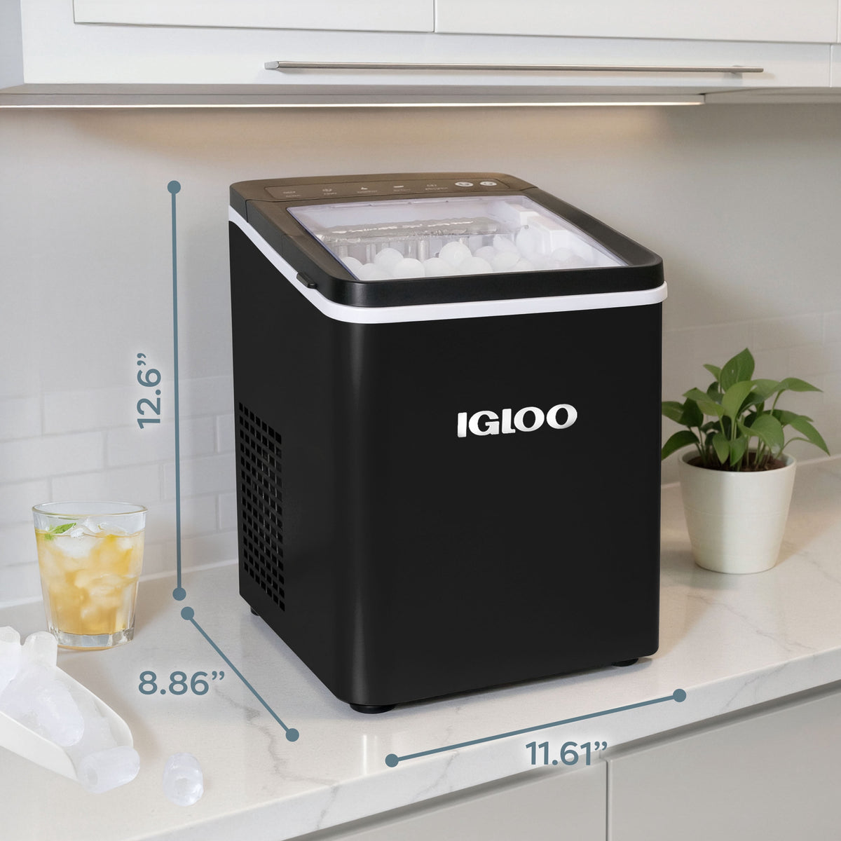 Igloo 26 lb. Automatic Portable Countertop Ice Maker Machine, White