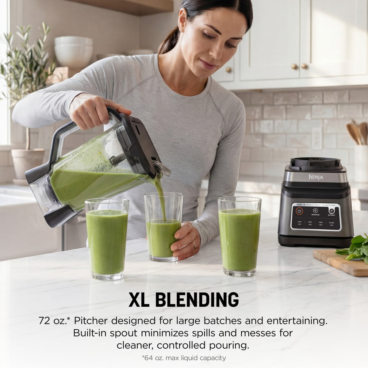 Ninja Professional Plus DUO 72-Oz Blender, Smoothies, Ice Crush, 2 Auto-iQ Preset Programs, 4 Speeds, 1400PW, BN750WH White