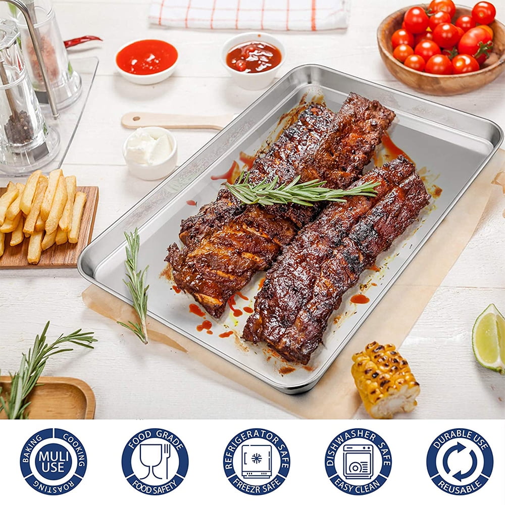 Vesteel 20" x 14" x 1" Extra Large Baking Sheet Set of 2, Heavy Duty Stainless Steel Cookie Sheet Baking Pan for Oven, Non-Stick & Dishwasher Safe