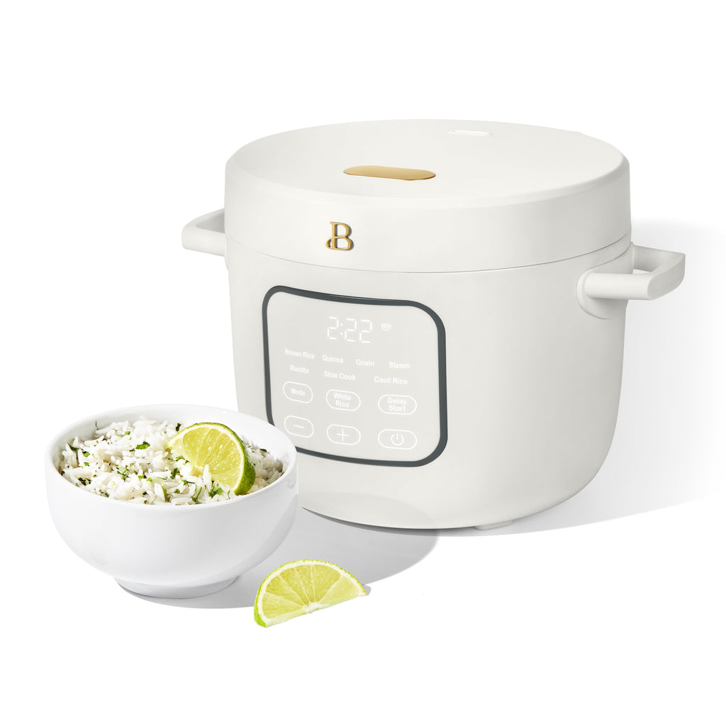 Beautiful 14-Cup Cooked, 6-Cups Uncooked Electric Rice and Grain Cooker, EverGood Ceramic Nonstick Coating, Thyme Green by Drew Barrymore