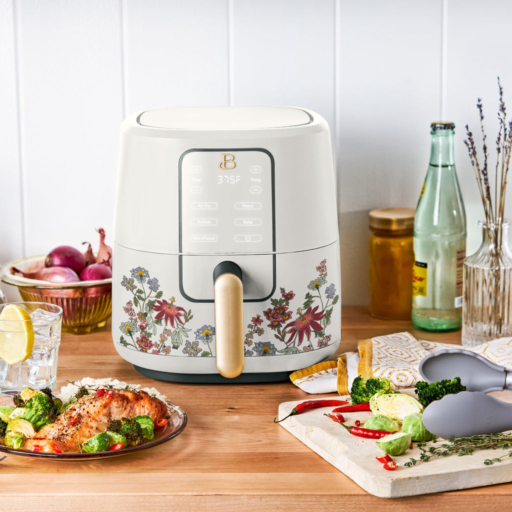 Beautiful 3 Qt Air Fryer with TurboCrisp Technology, EverGood Non-Toxic Ceramic Nonstick Coating, Chocolate by Drew Barrymore