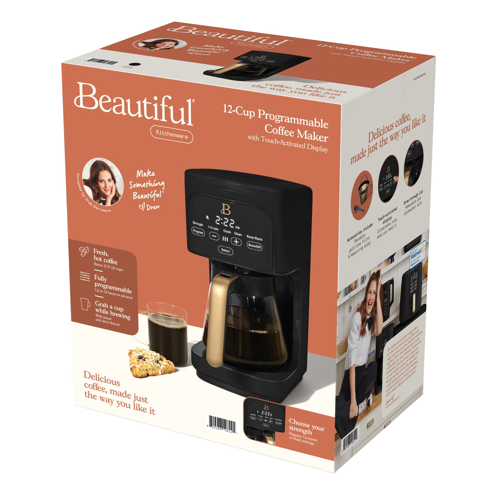 Beautiful 12 cup Programmable Coffee Maker, Thyme Green by Drew Barrymore