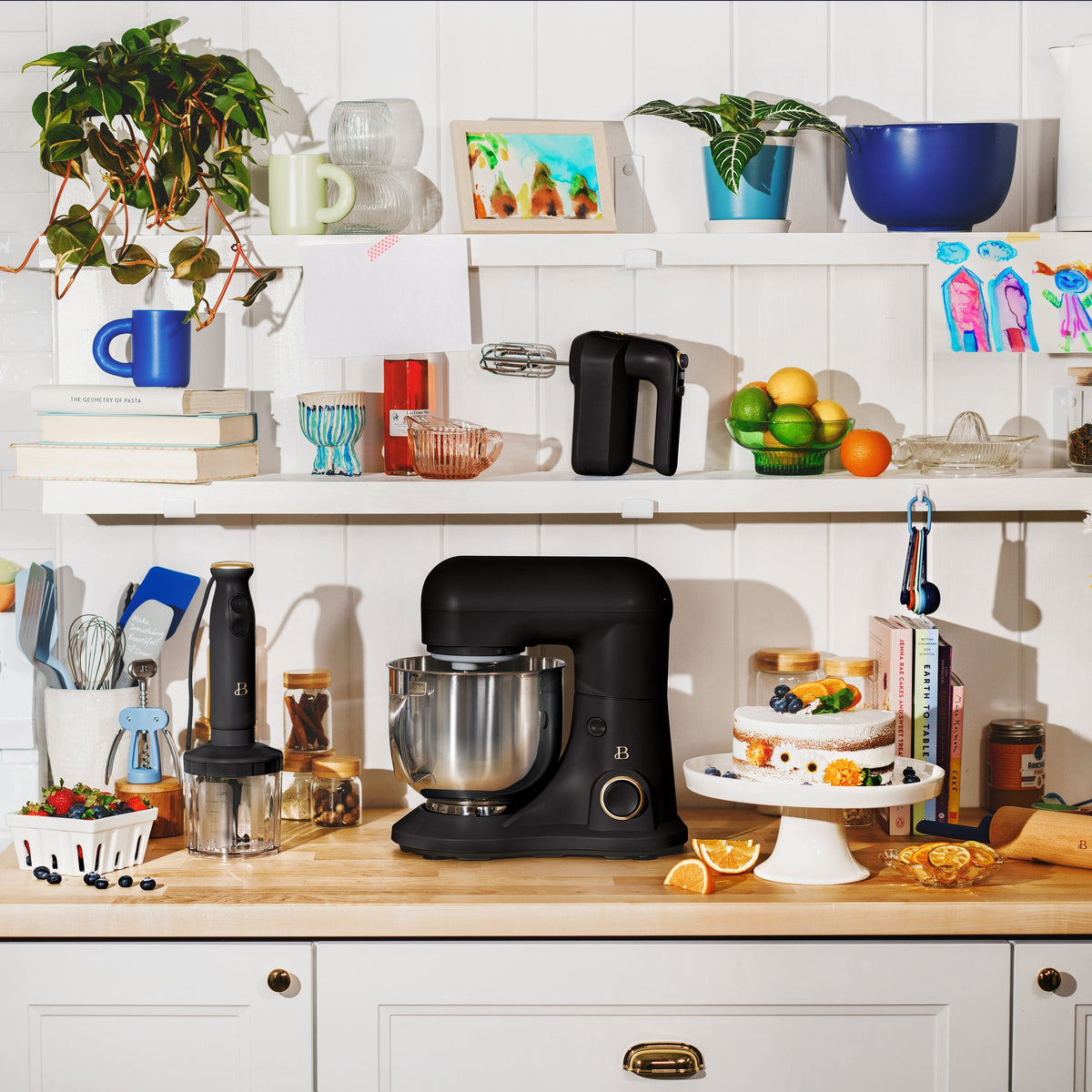 Beautiful 5.3 Qt Stand Mixer, Lightweight & Powerful with Tilt-Head, Chocolate by Drew Barrymore